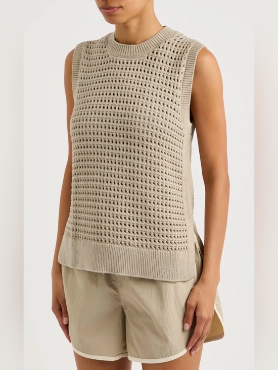 Varley Sweaters - Varley Jenson Stitch Knit Tank Light Taupe Medium